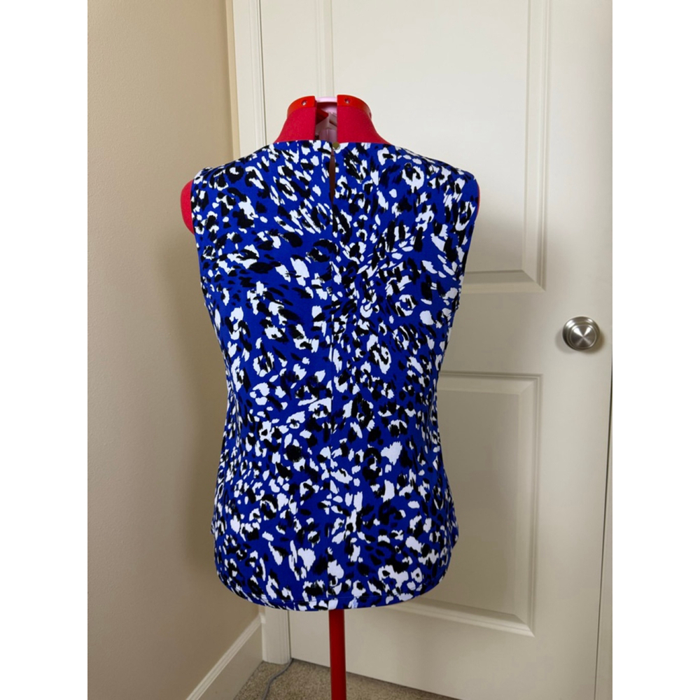 Women's Calvin Klein Sleeveless Top Blue/Black/White Size XL - Picture 6 of 6